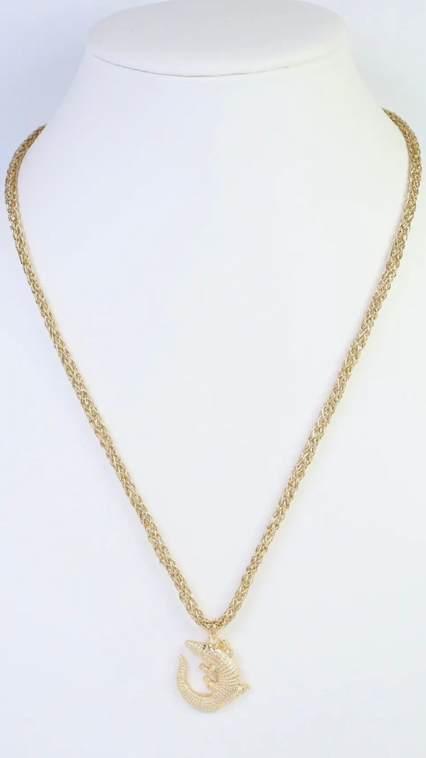 The Alligator Gold Cord Necklace