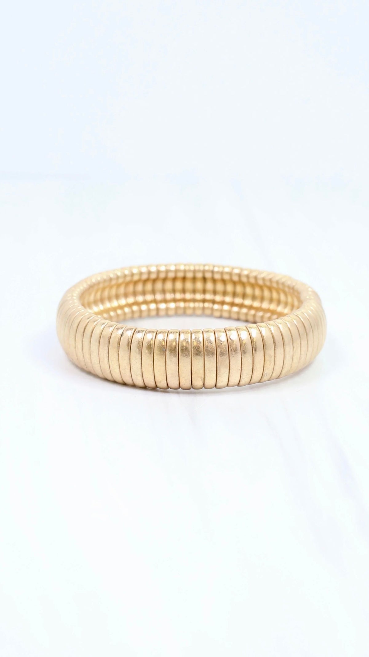 The Worn Gold Ribbed Bracelet